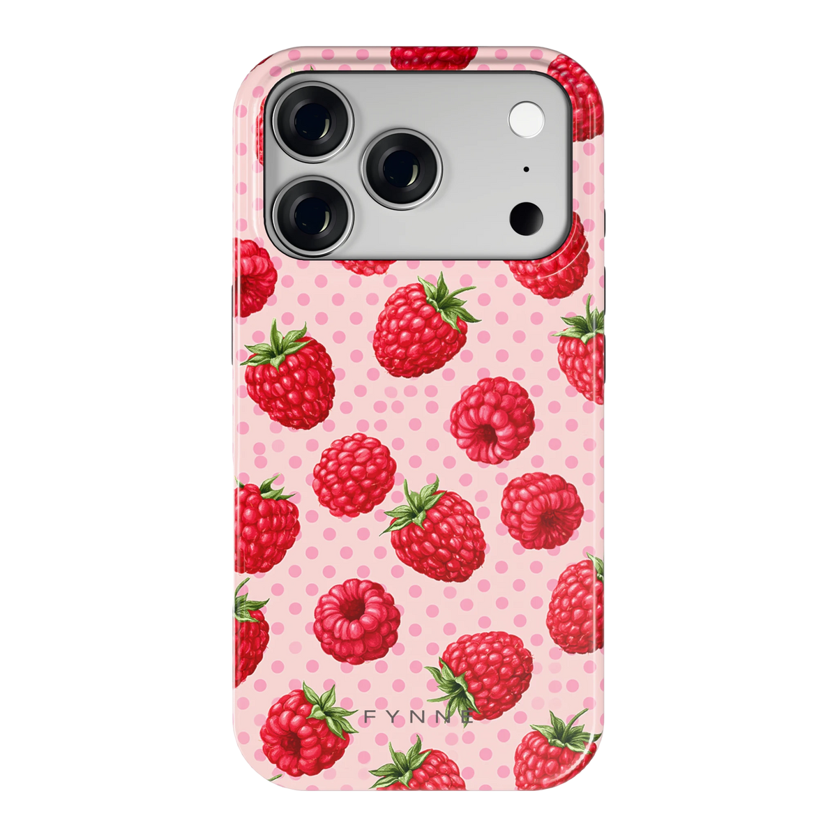 Frambozen Stippen hoesje voor iPhone 18 Pro, achterkant