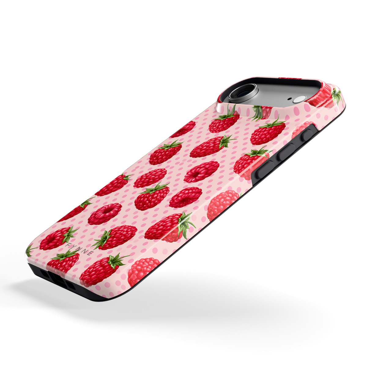 Frambozen Stippen hoesje voor iPhone Air, schuin