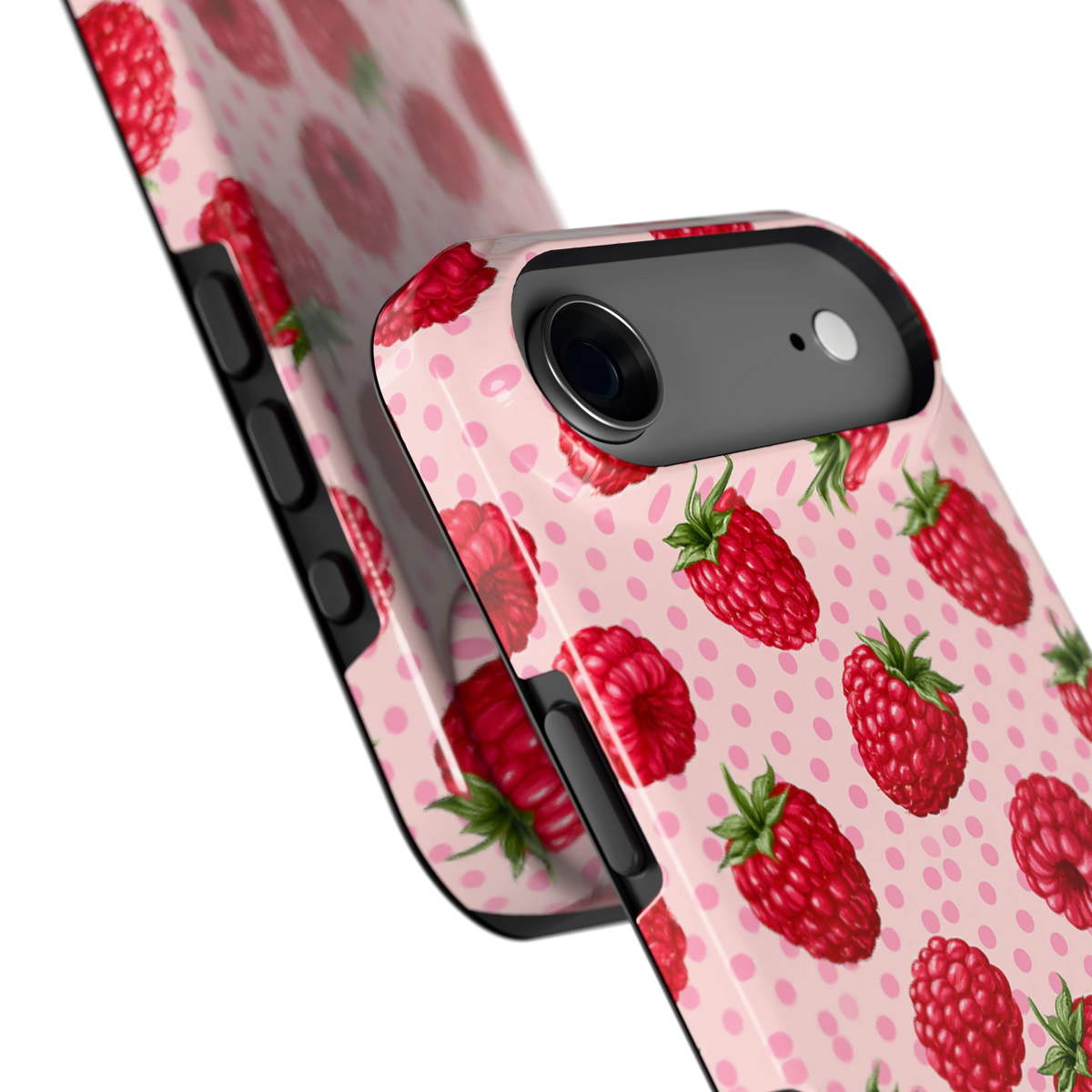 Frambozen Stippen hoesje voor iPhone Air, close-up