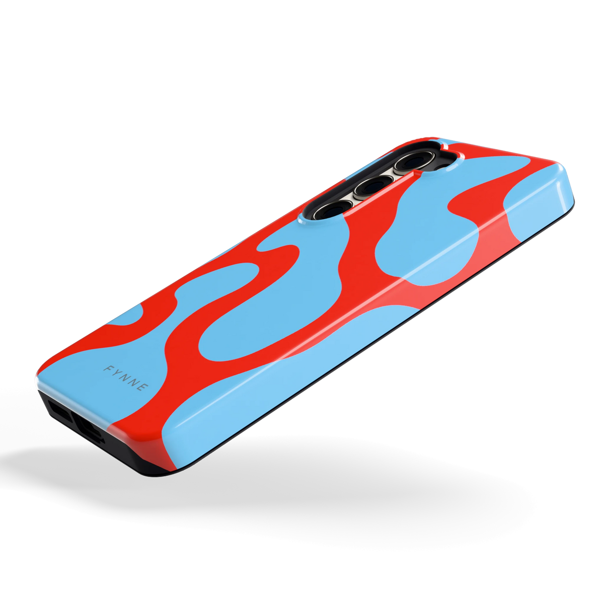 Rode Blobs hoesje voor Galaxy S23, schuin