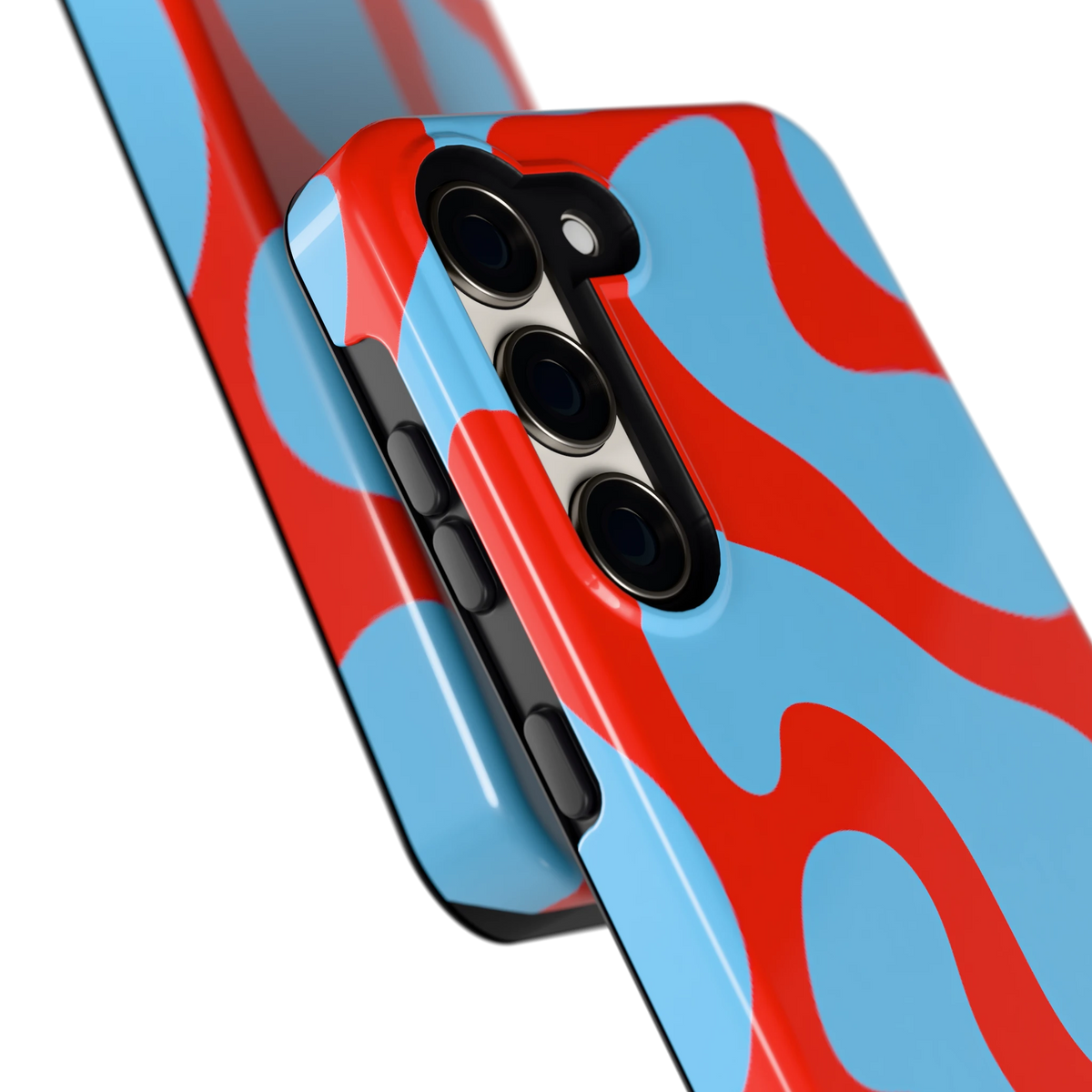 Rode Blobs hoesje voor Galaxy S23, close-up