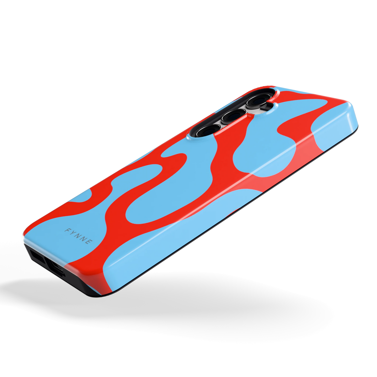 Rode Blobs hoesje voor Galaxy S24, schuin