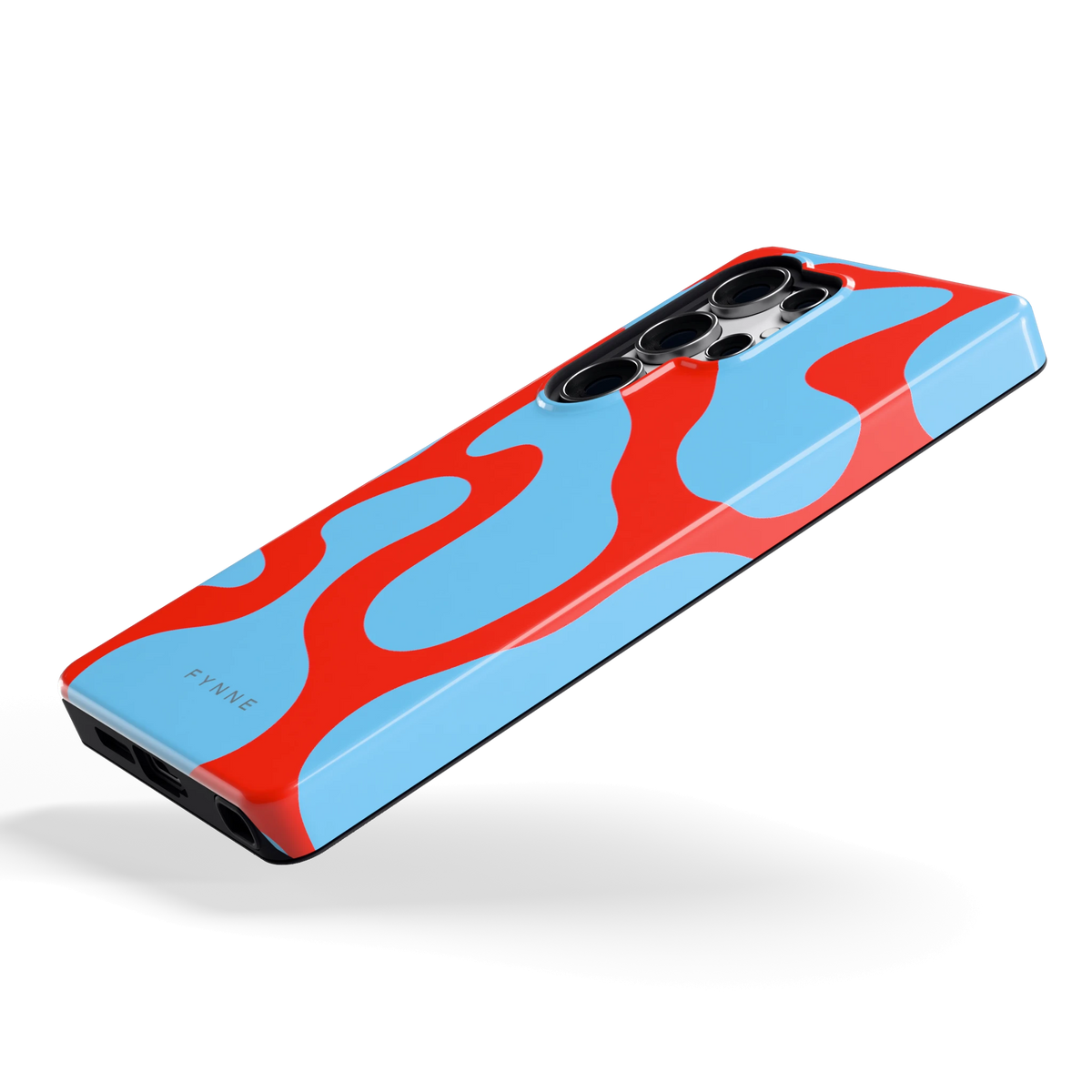 Rode Blobs hoesje voor Galaxy S25 Ultra, schuin