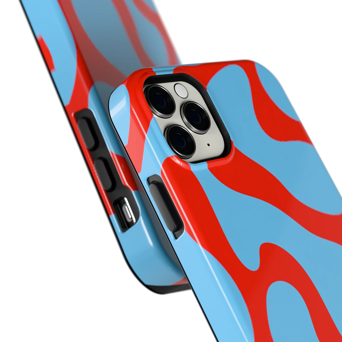 Rode Blobs hoesje voor iPhone 11 Pro Max, close-up