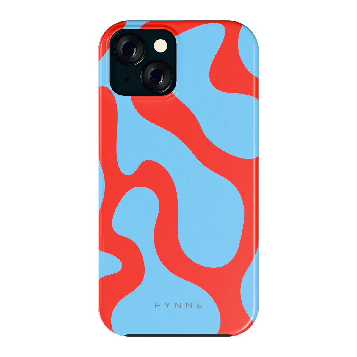 Rode Blobs hoesje voor iPhone 15, achterkant