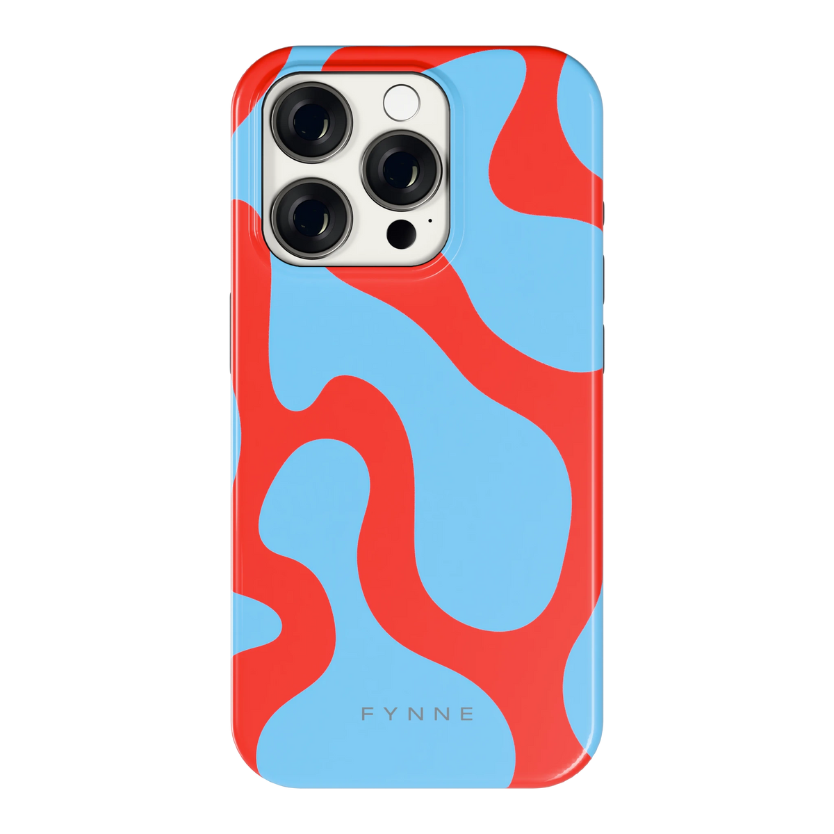 Rode Blobs hoesje voor iPhone 15 Pro, achterkant