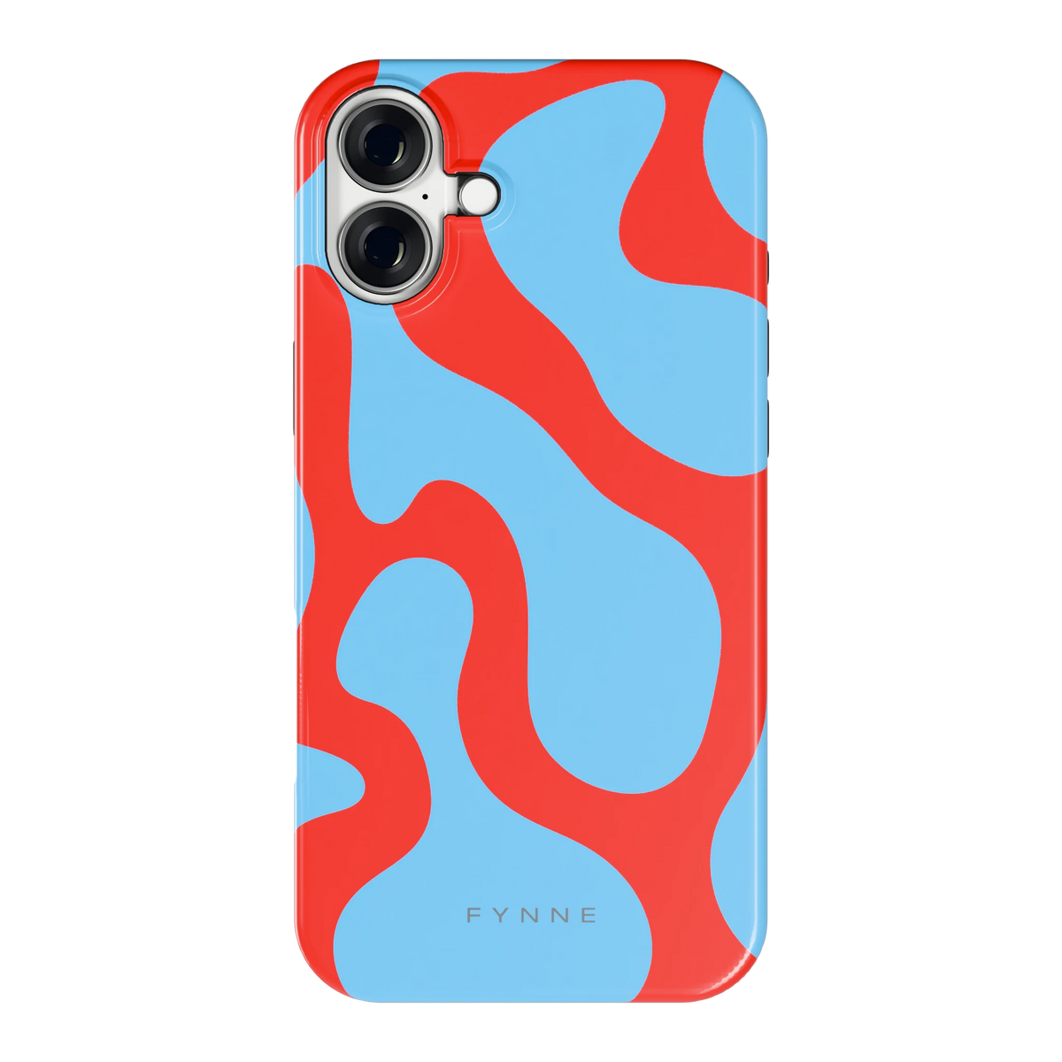 Rode Blobs hoesje voor iPhone 16 Plus, achterkant