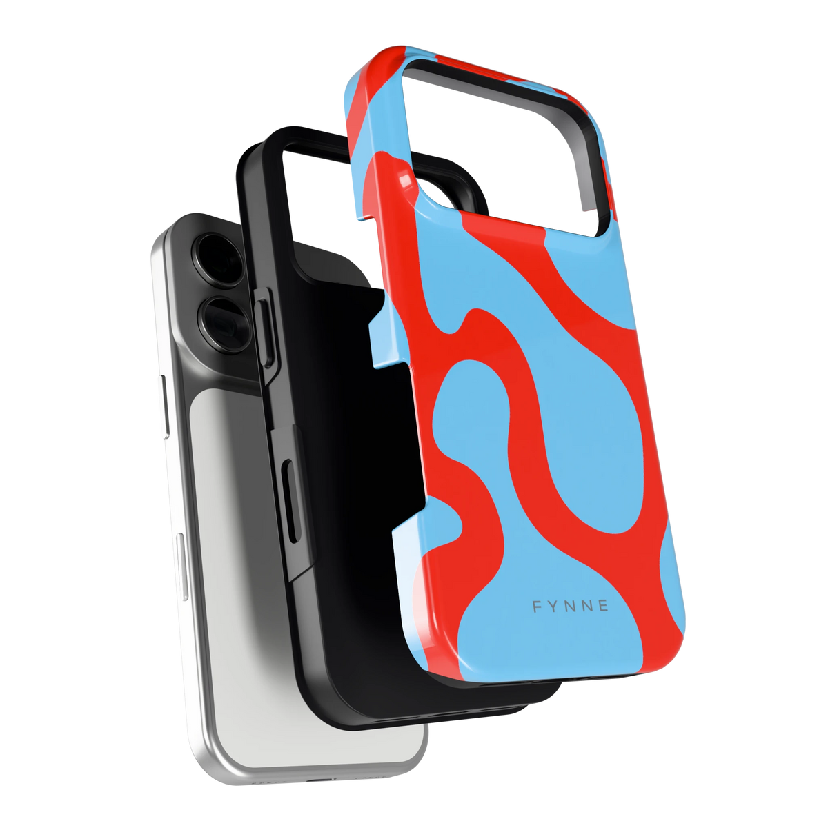Rode Blobs hoesje voor iPhone 17 Pro, los van de telefoon