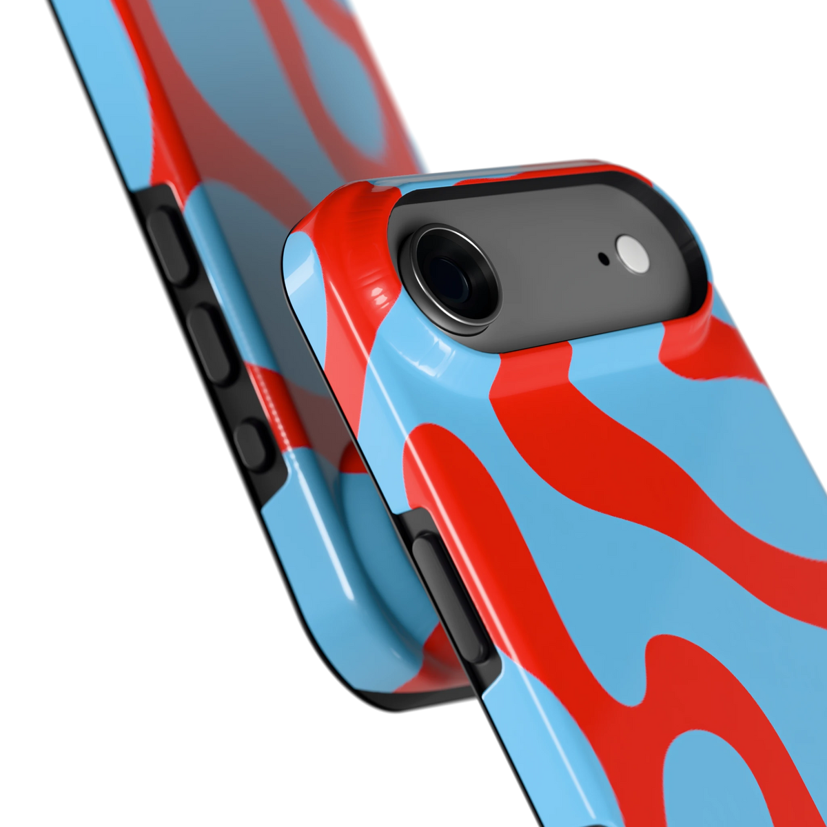 Rode Blobs hoesje voor iPhone Air, close-up