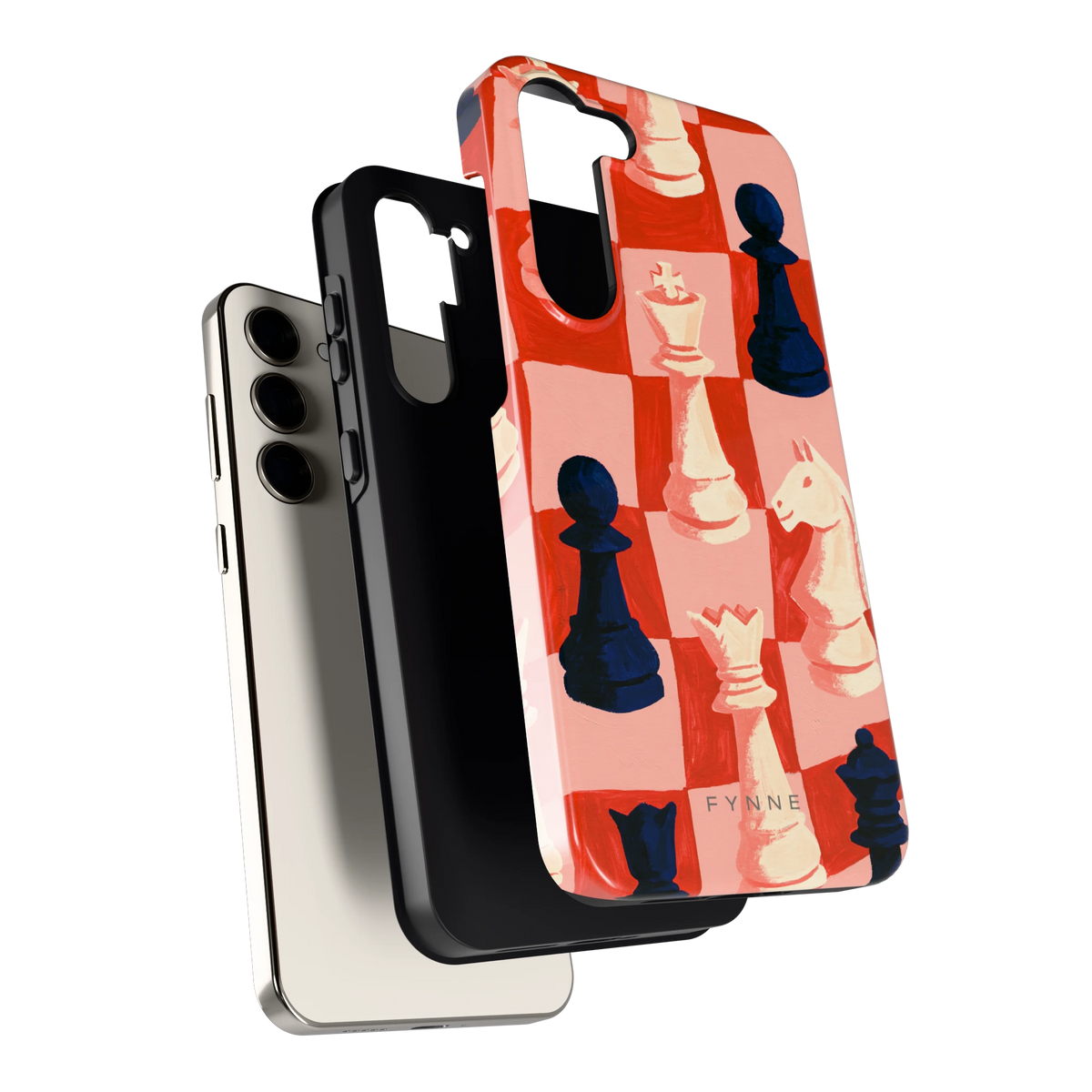 Rood Schaakbord hoesje voor Galaxy S23+, los van de telefoon