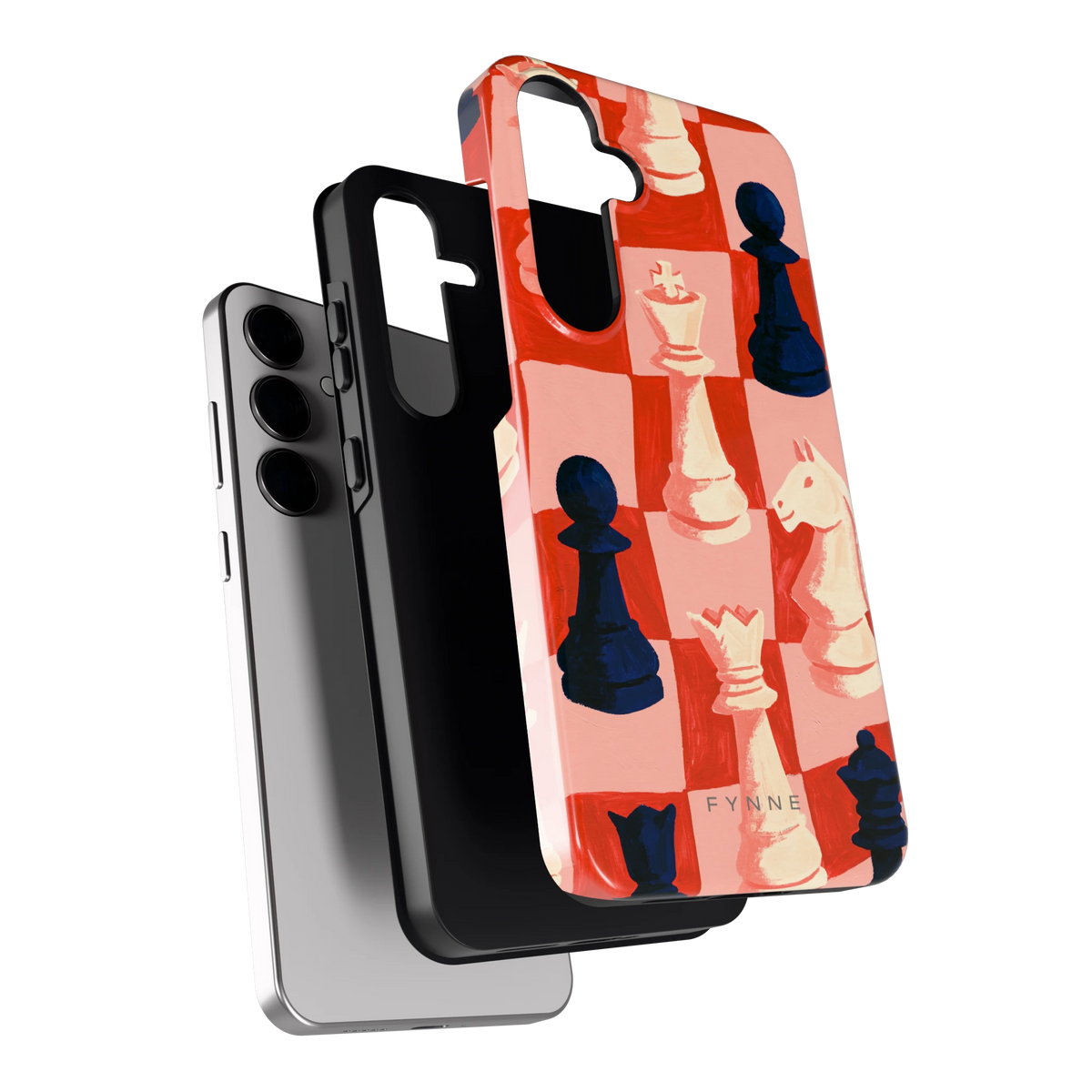 Rood Schaakbord hoesje voor Galaxy S24+, los van de telefoon