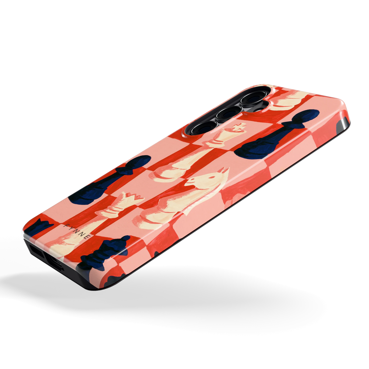 Rood Schaakbord hoesje voor Galaxy S25, schuin