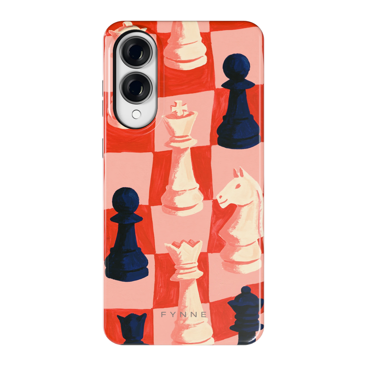 Rood Schaakbord hoesje voor Galaxy S25 Edge, achterkant