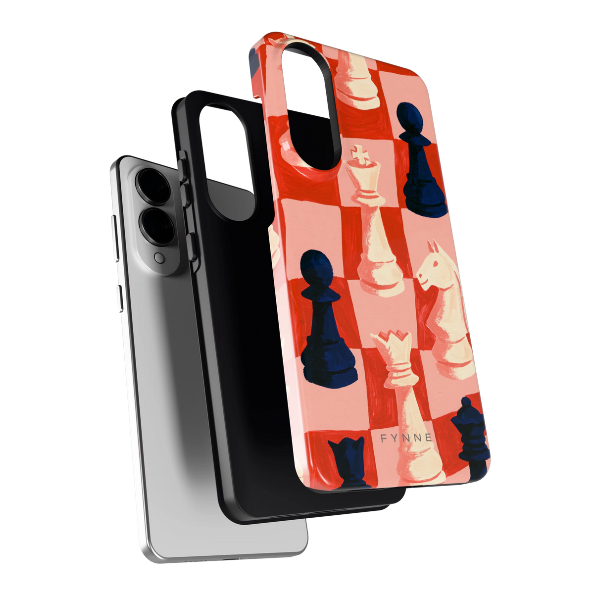 Rood Schaakbord hoesje voor Galaxy S25 Edge, los van de telefoon