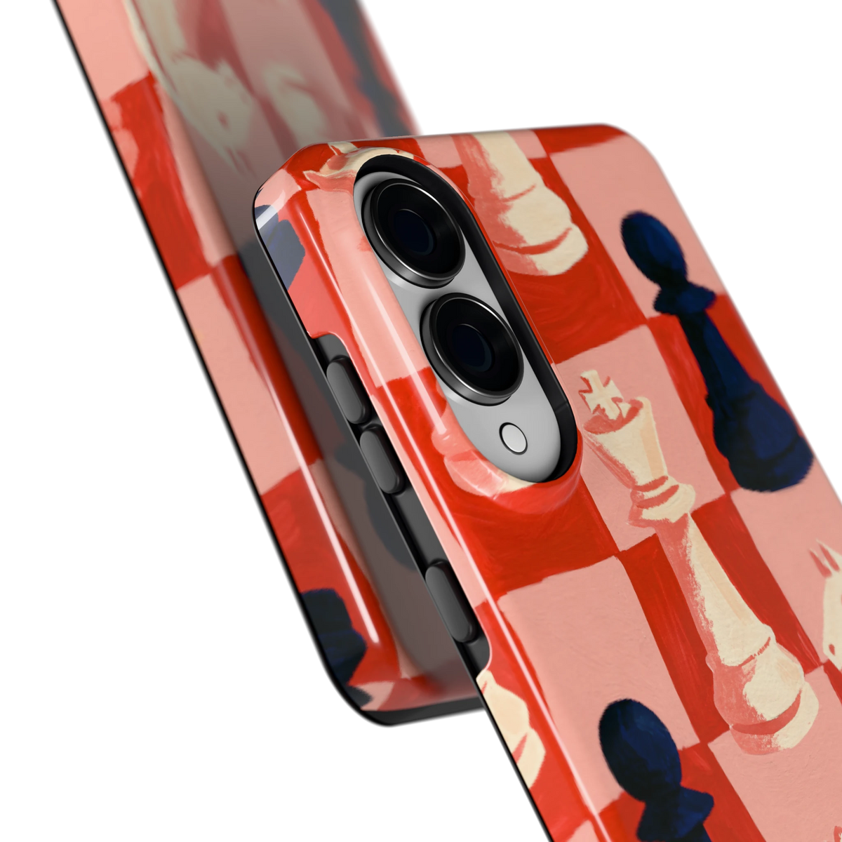 Rood Schaakbord hoesje voor Galaxy S25 Edge, close-up