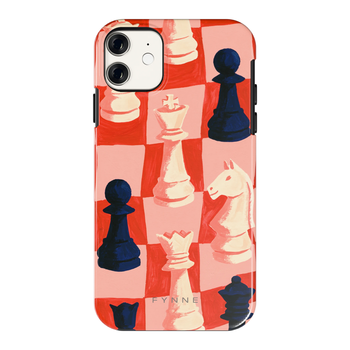 Rood Schaakbord hoesje voor iPhone 11, achterkant
