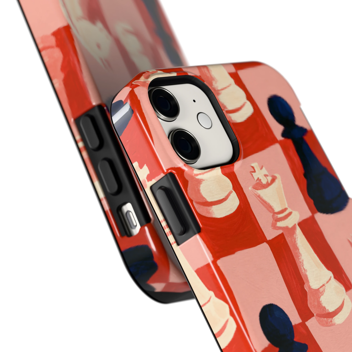 Rood Schaakbord hoesje voor iPhone 11, close-up