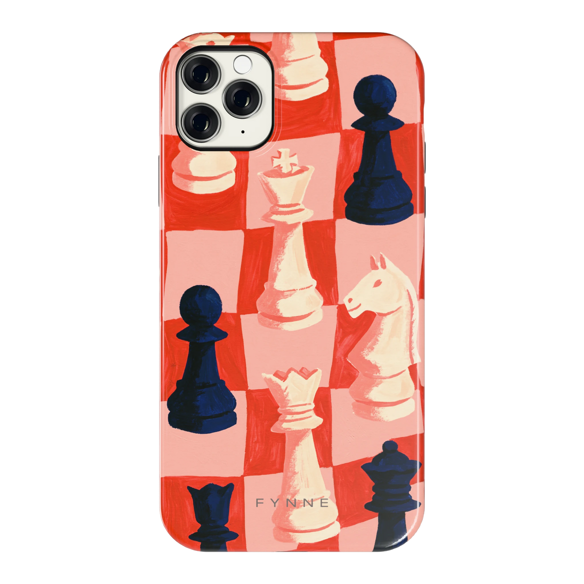 Rood Schaakbord hoesje voor iPhone 11 Pro Max, achterkant