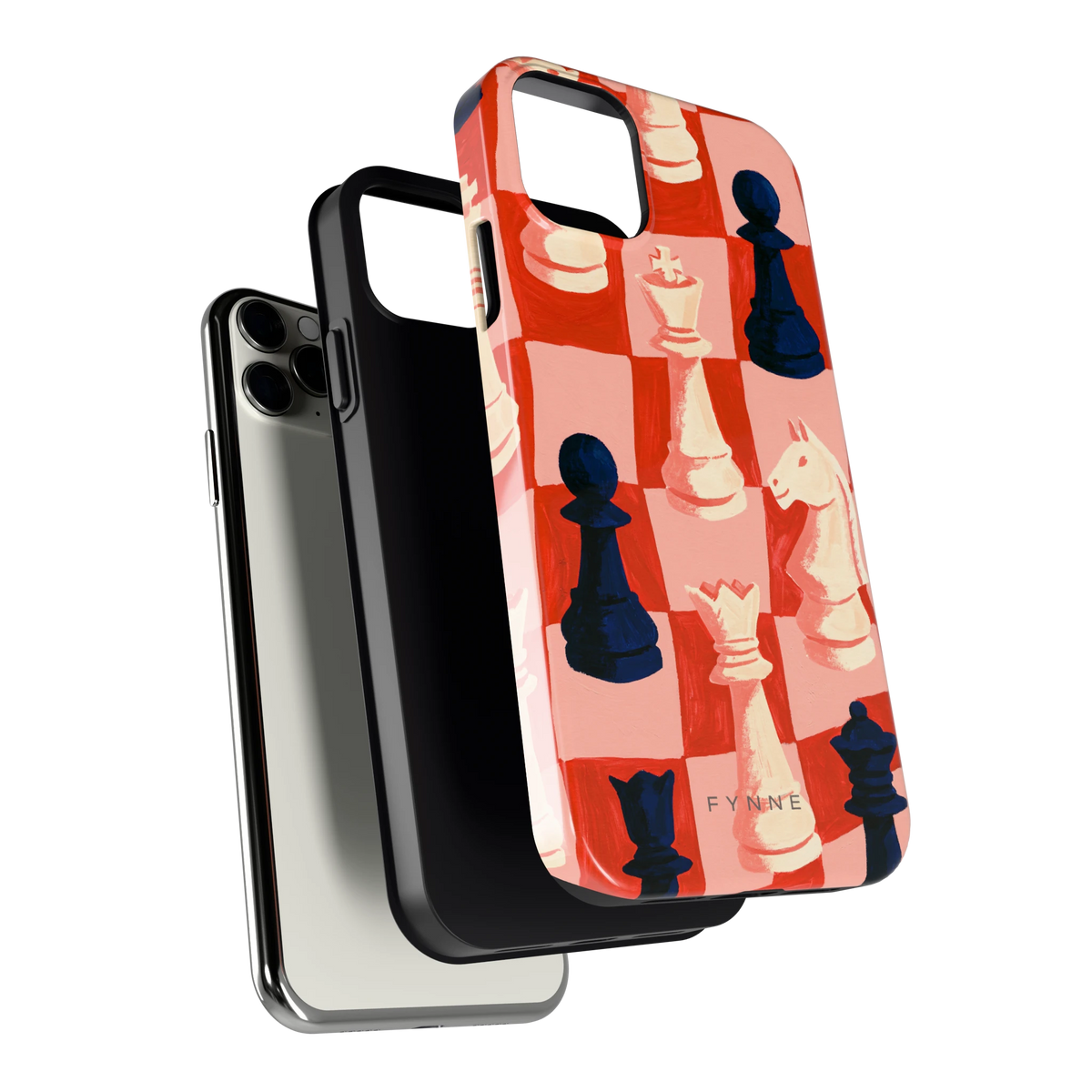 Rood Schaakbord hoesje voor iPhone 11 Pro Max, los van de telefoon