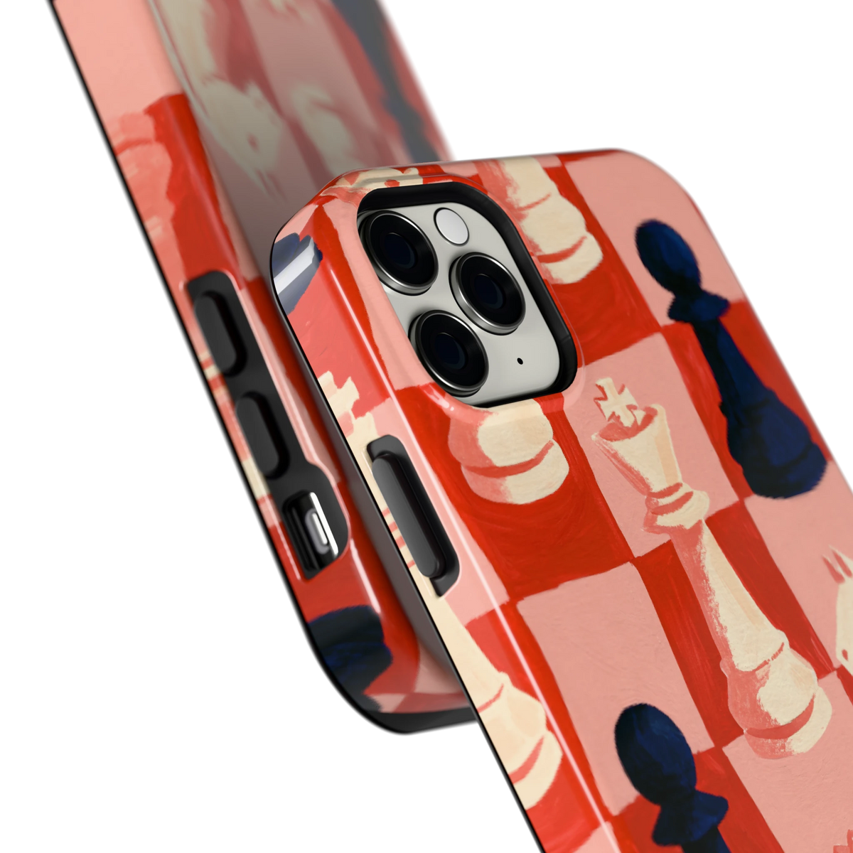 Rood Schaakbord hoesje voor iPhone 11 Pro Max, close-up