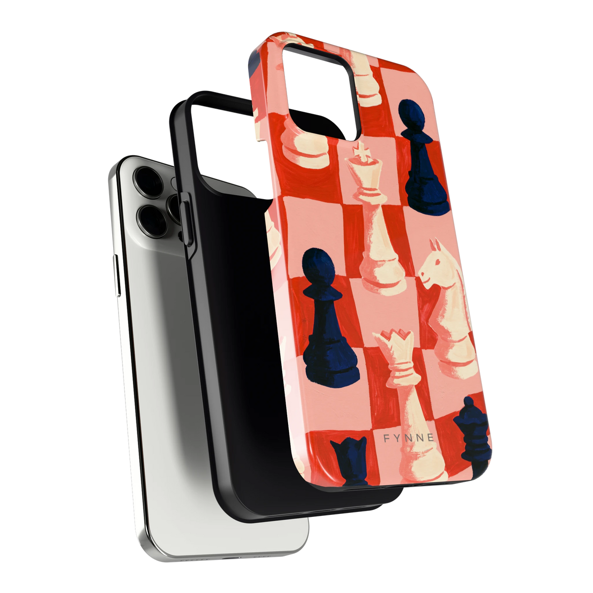 Rood Schaakbord hoesje voor iPhone 12 Pro Max, los van de telefoon