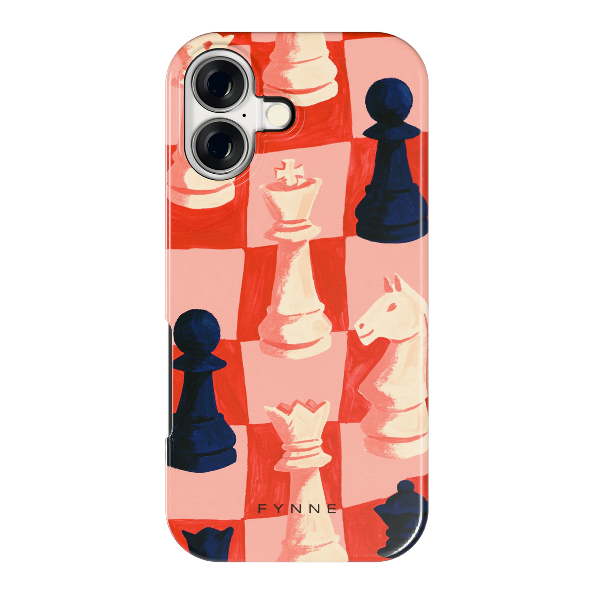 Rood Schaakbord hoesje voor iPhone 17, achterkant