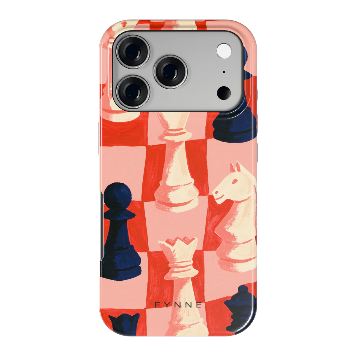 Rood Schaakbord hoesje voor iPhone 17 Pro, achterkant