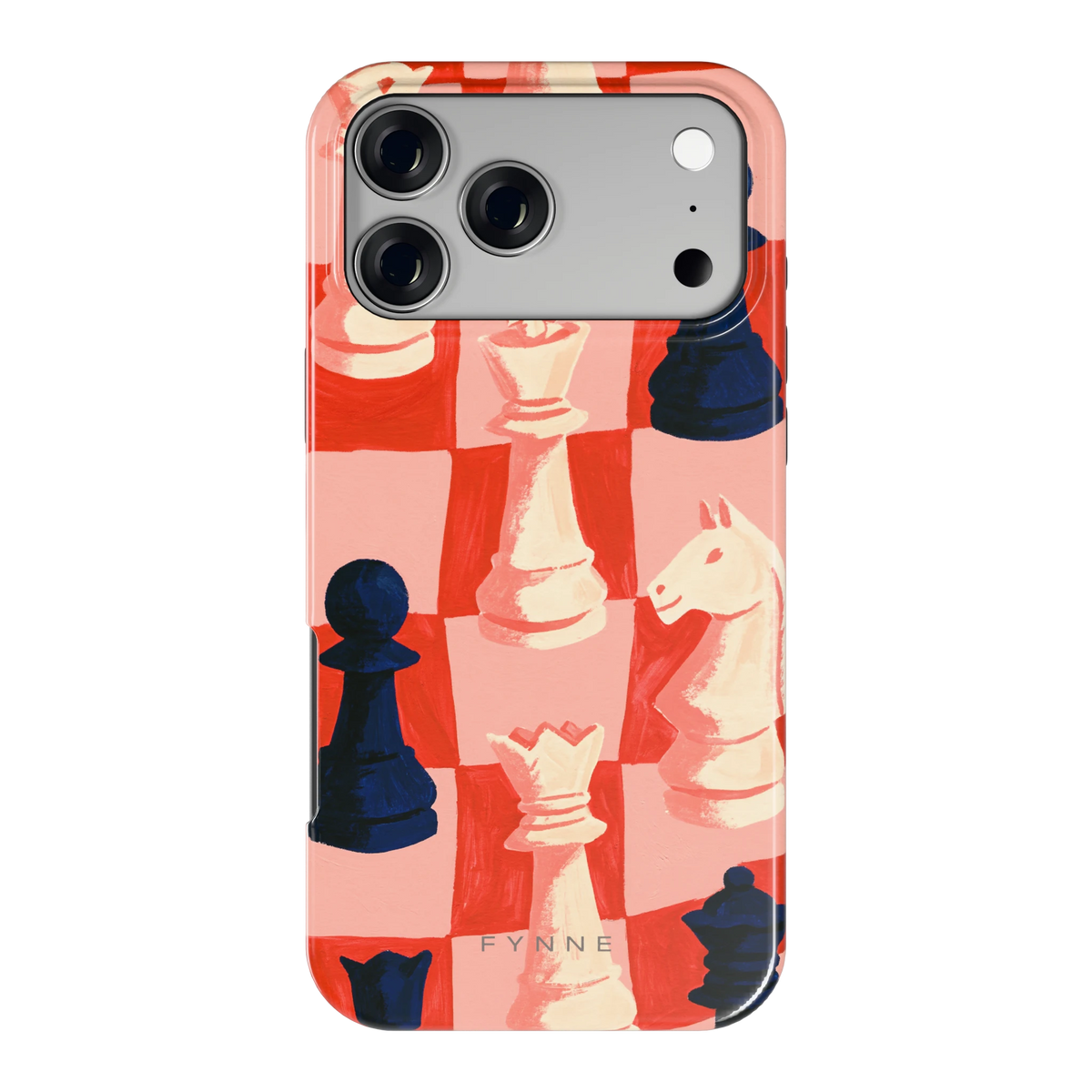 Rood Schaakbord hoesje voor iPhone 17 Pro Max, achterkant