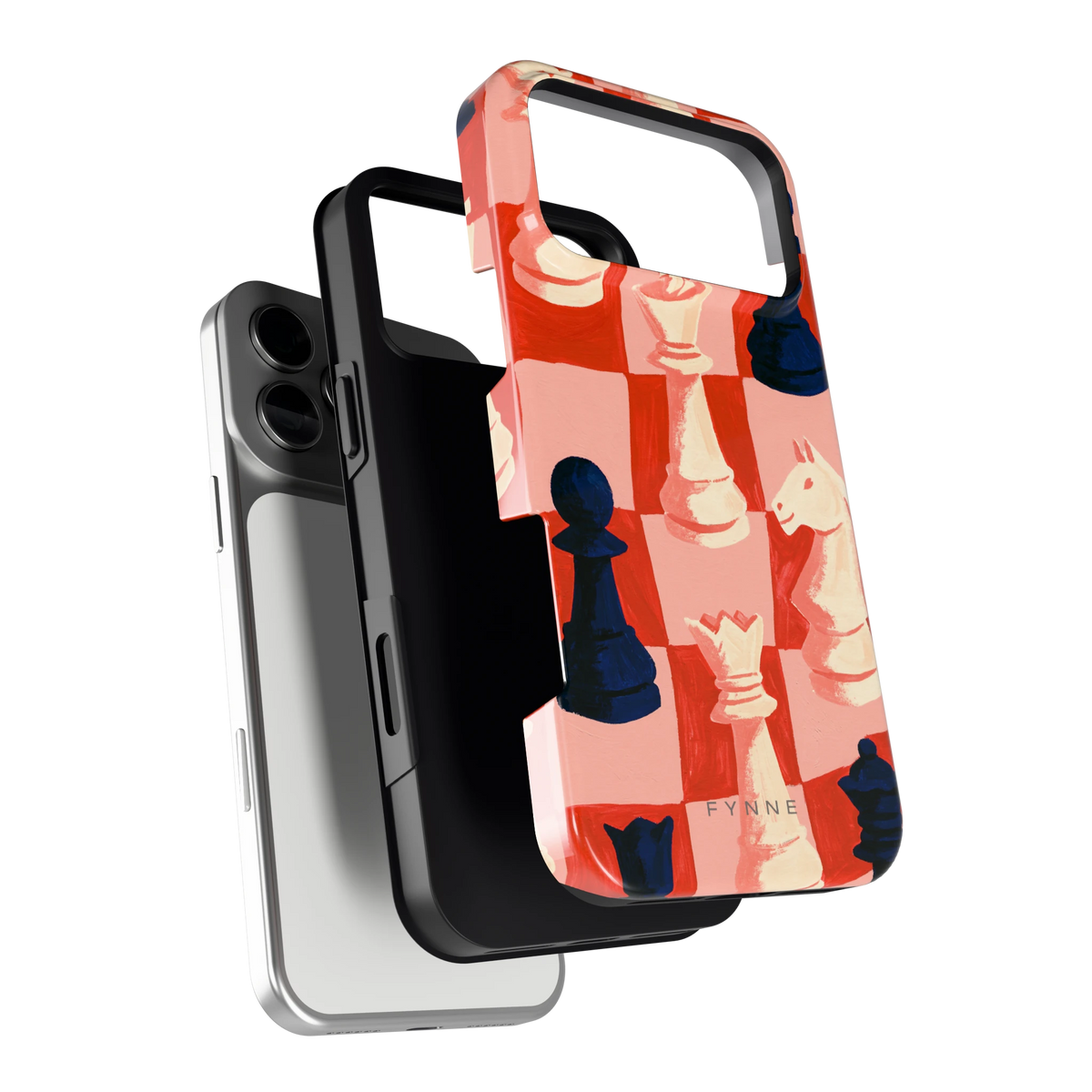 Rood Schaakbord hoesje voor iPhone 17 Pro Max, los van de telefoon