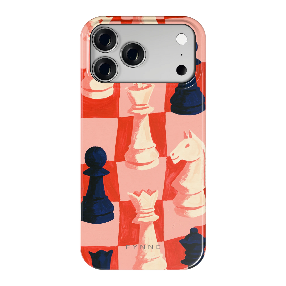 Rood Schaakbord hoesje voor iPhone 18 Pro Max, achterkant
