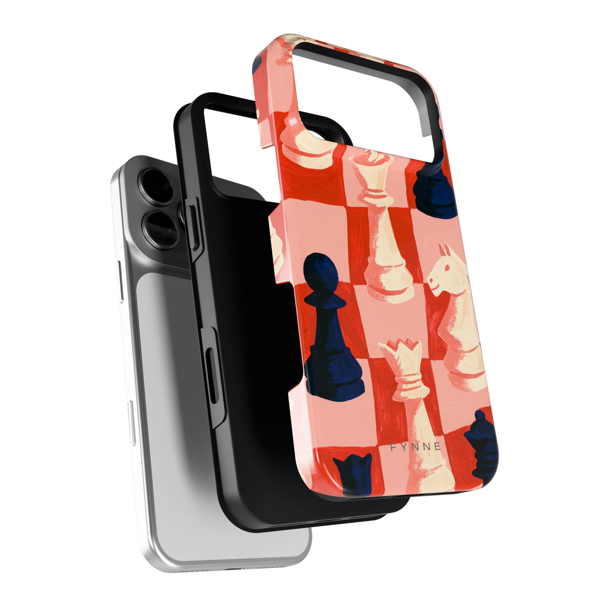 Rood Schaakbord hoesje voor iPhone 18 Pro Max, los van de telefoon
