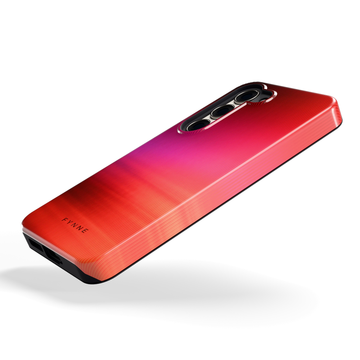 Rode Ribbelgloed hoesje voor Galaxy S23, schuin