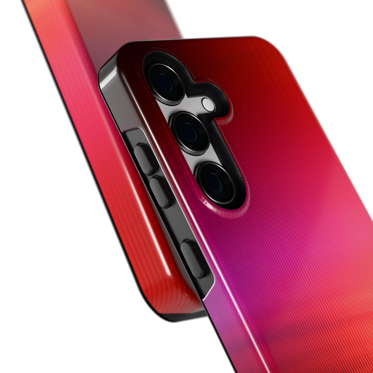 Rode Ribbelgloed hoesje voor Galaxy S24, close-up