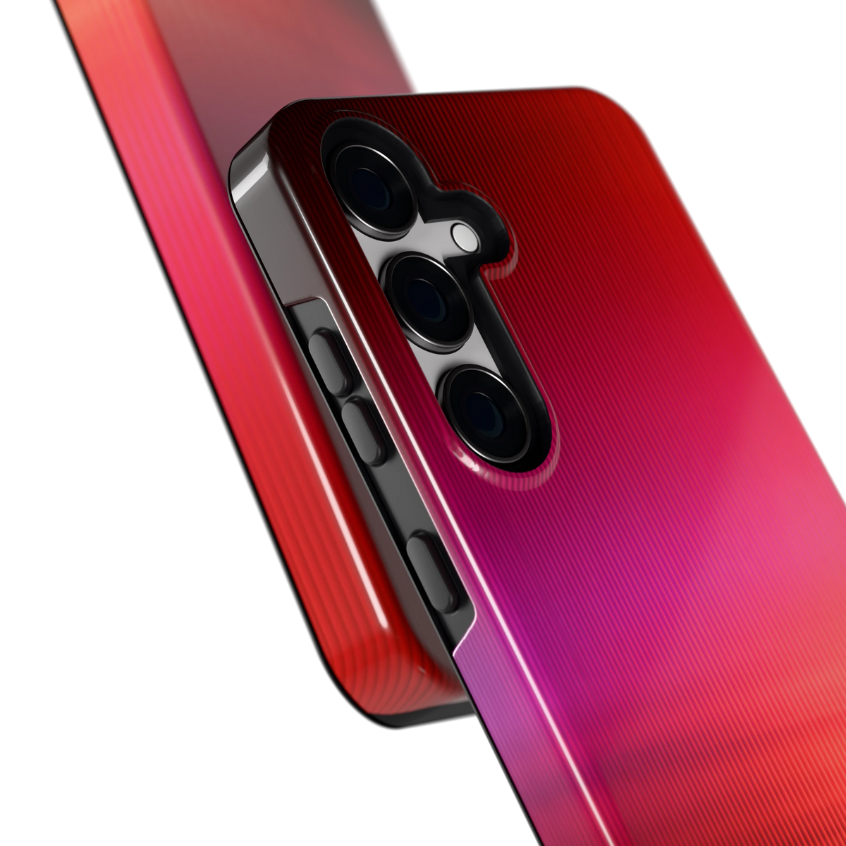 Rode Ribbelgloed hoesje voor Galaxy S24+, close-up