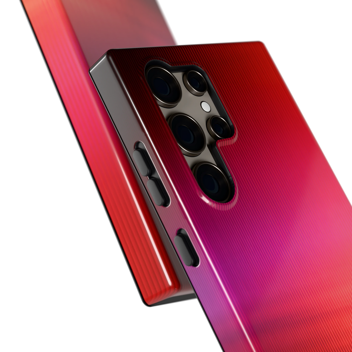 Rode Ribbelgloed hoesje voor Galaxy S24 Ultra, close-up