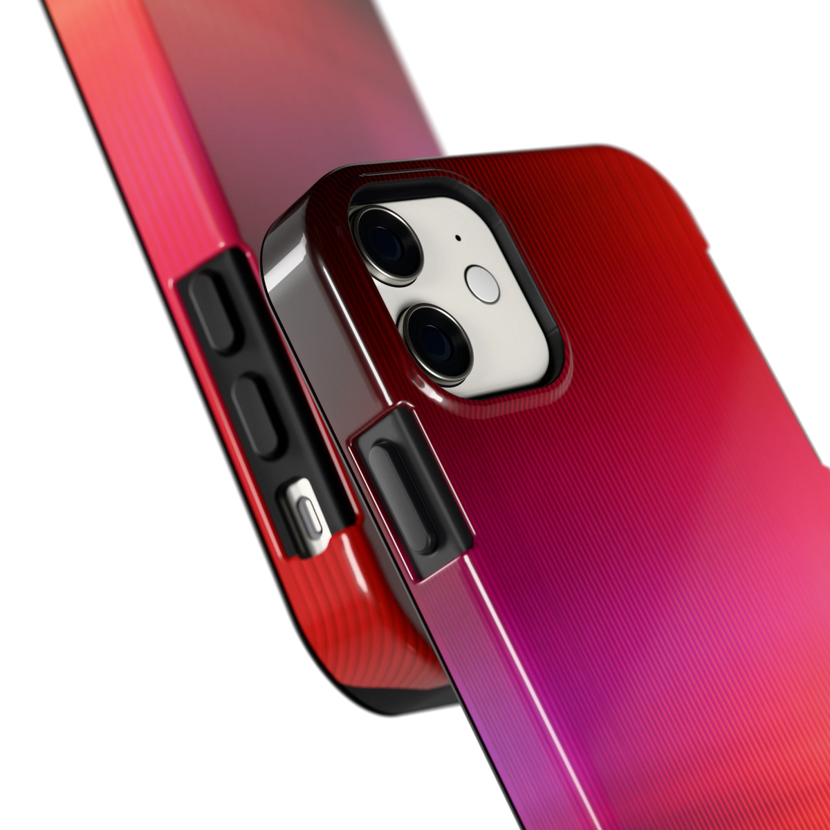 Rode Ribbelgloed hoesje voor iPhone 11, close-up
