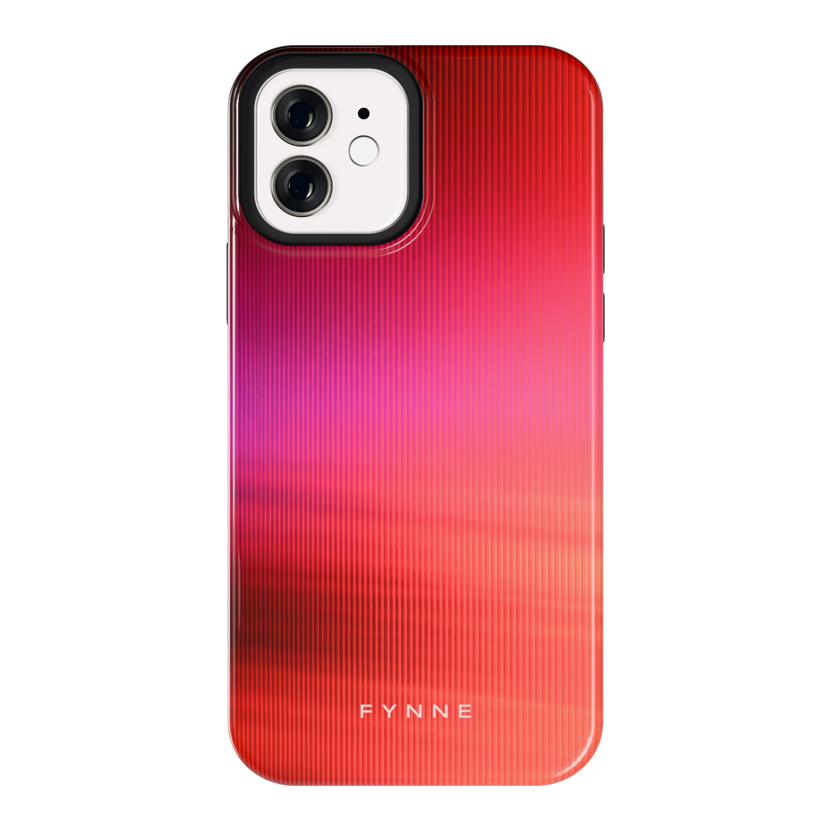 Rode Ribbelgloed hoesje voor iPhone 12, achterkant