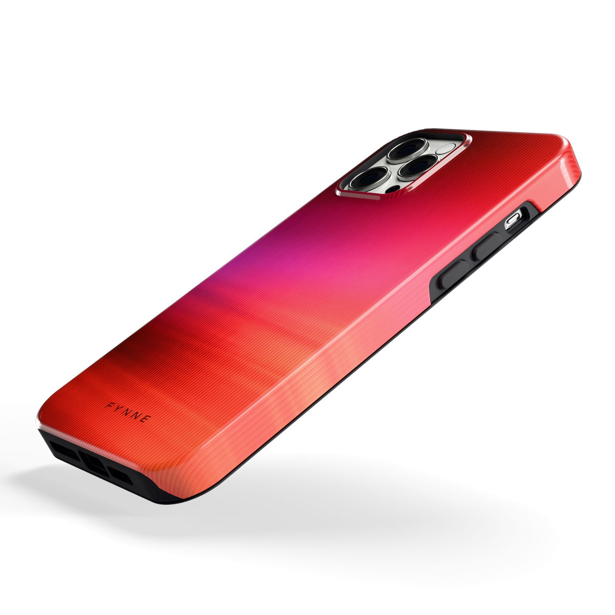 Rode Ribbelgloed hoesje voor iPhone 12 Pro Max, schuin