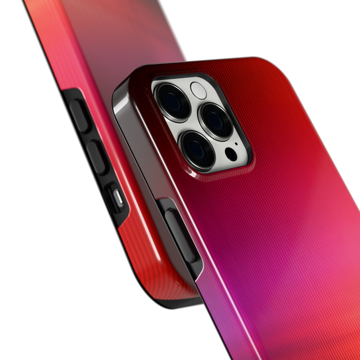 Rode Ribbelgloed hoesje voor iPhone 12 Pro Max, close-up