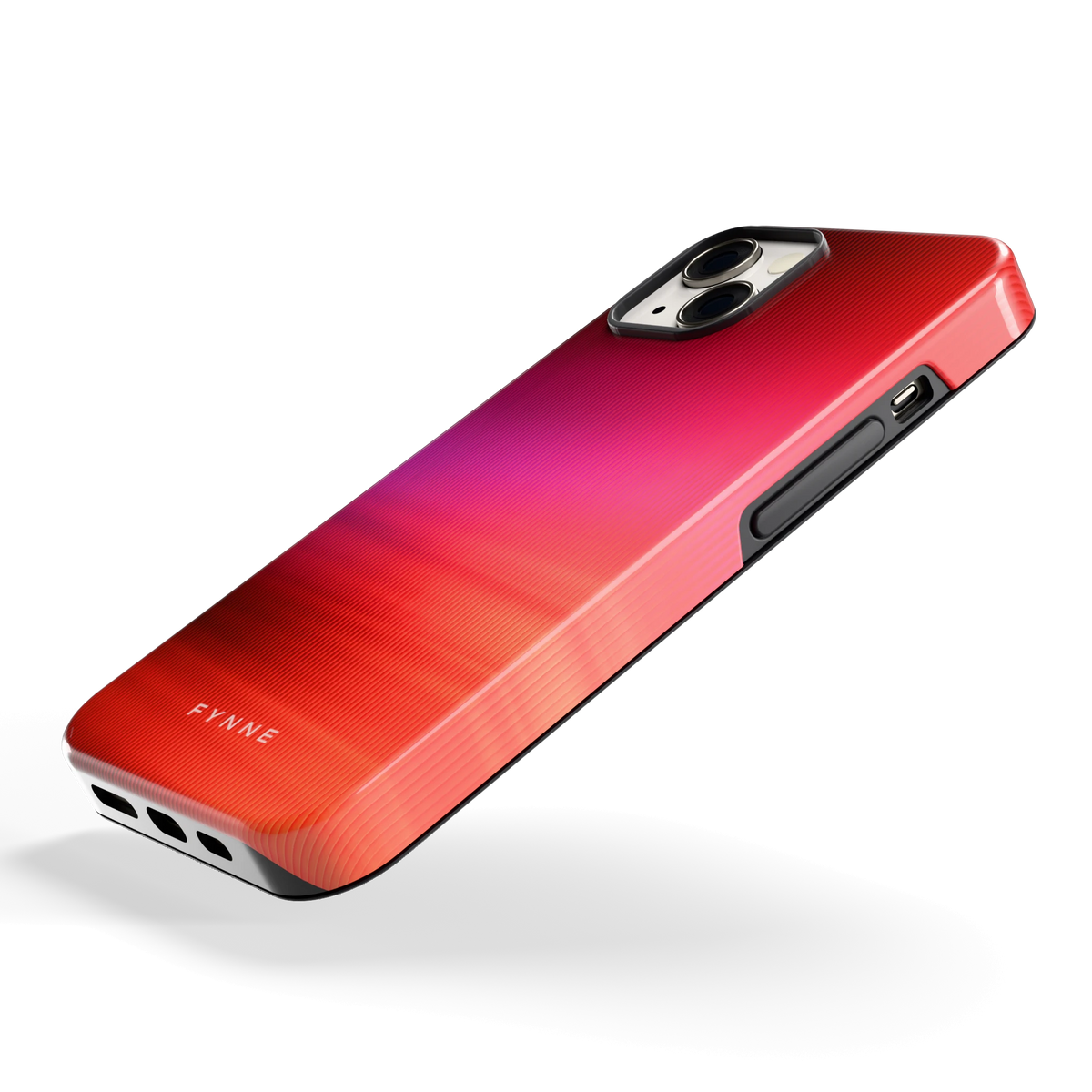 Rode Ribbelgloed hoesje voor iPhone 13, schuin