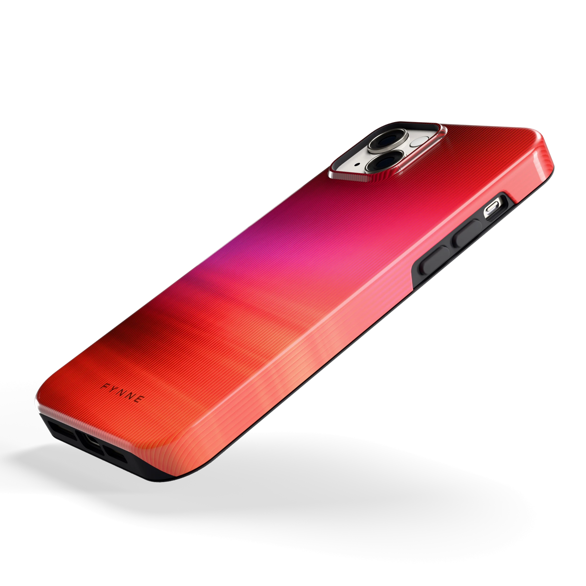 Rode Ribbelgloed hoesje voor iPhone 14 Plus, schuin