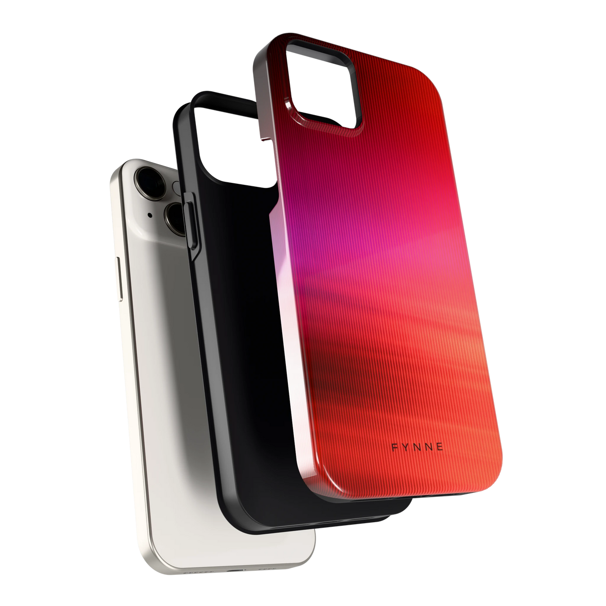 Rode Ribbelgloed hoesje voor iPhone 14 Plus, los van de telefoon