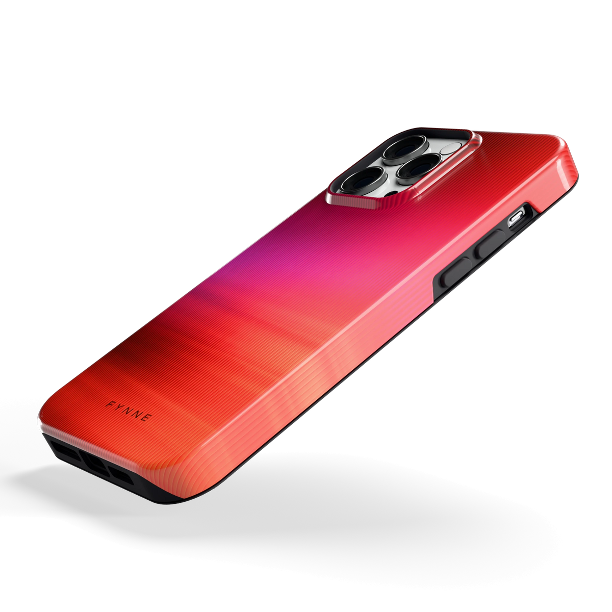 Rode Ribbelgloed hoesje voor iPhone 14 Pro Max, schuin