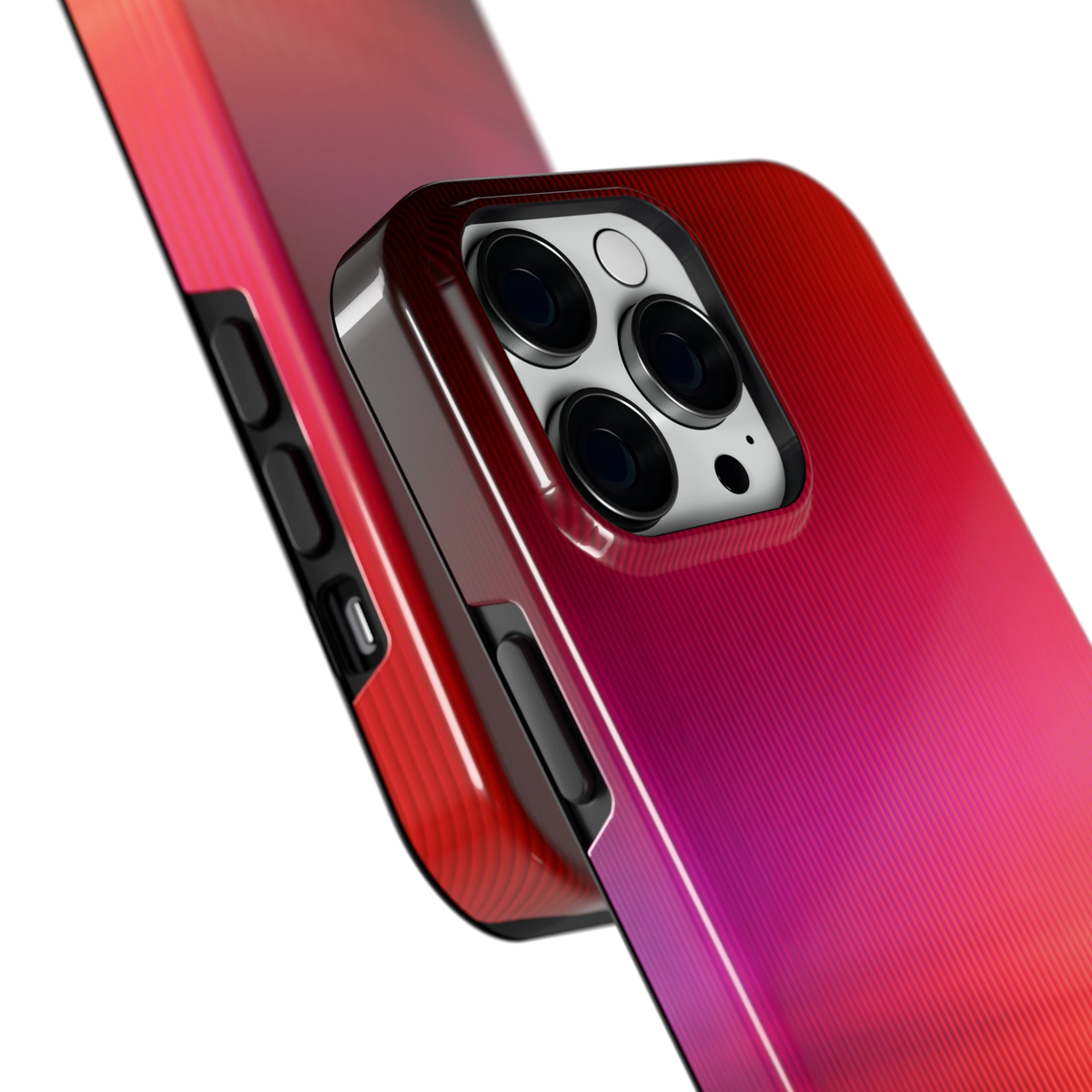 Rode Ribbelgloed hoesje voor iPhone 14 Pro Max, close-up