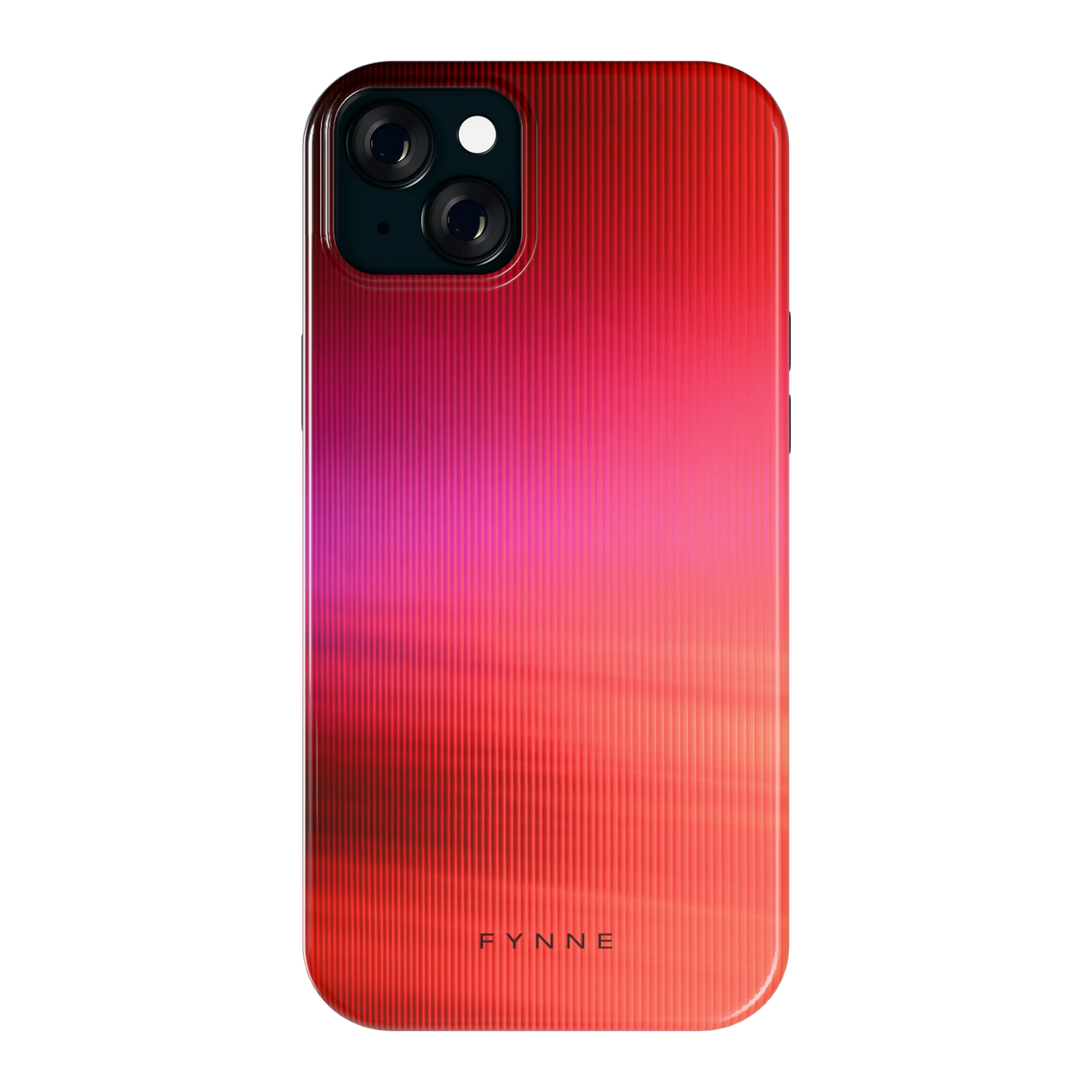 Rode Ribbelgloed hoesje voor iPhone 15 Plus, achterkant