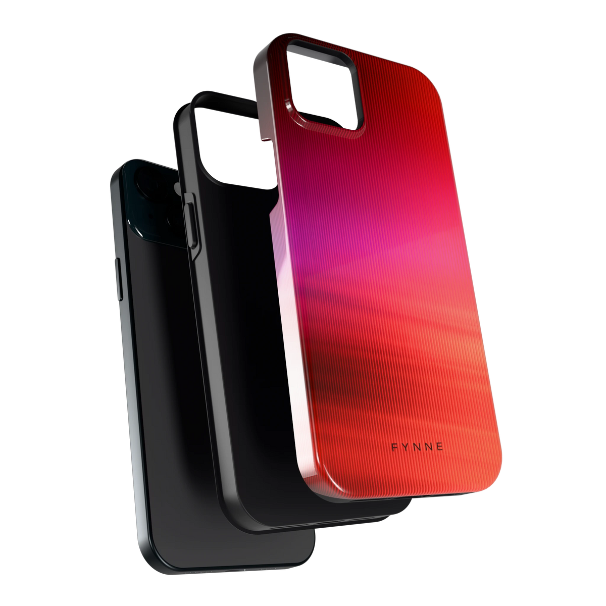 Rode Ribbelgloed hoesje voor iPhone 15 Plus, los van de telefoon