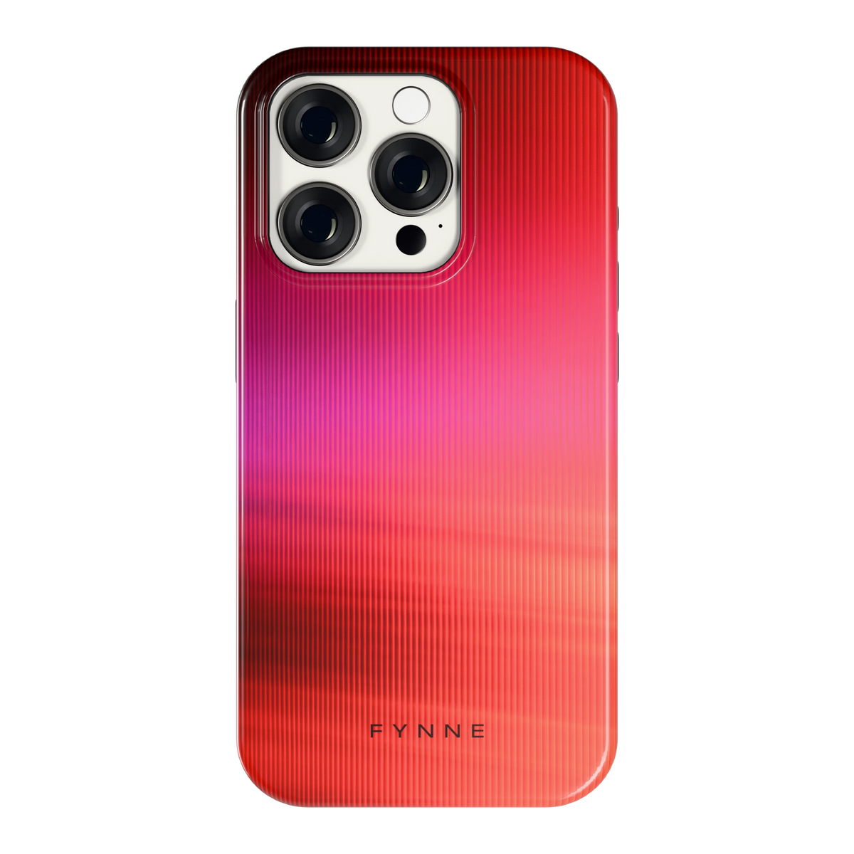 Rode Ribbelgloed hoesje voor iPhone 15 Pro, achterkant