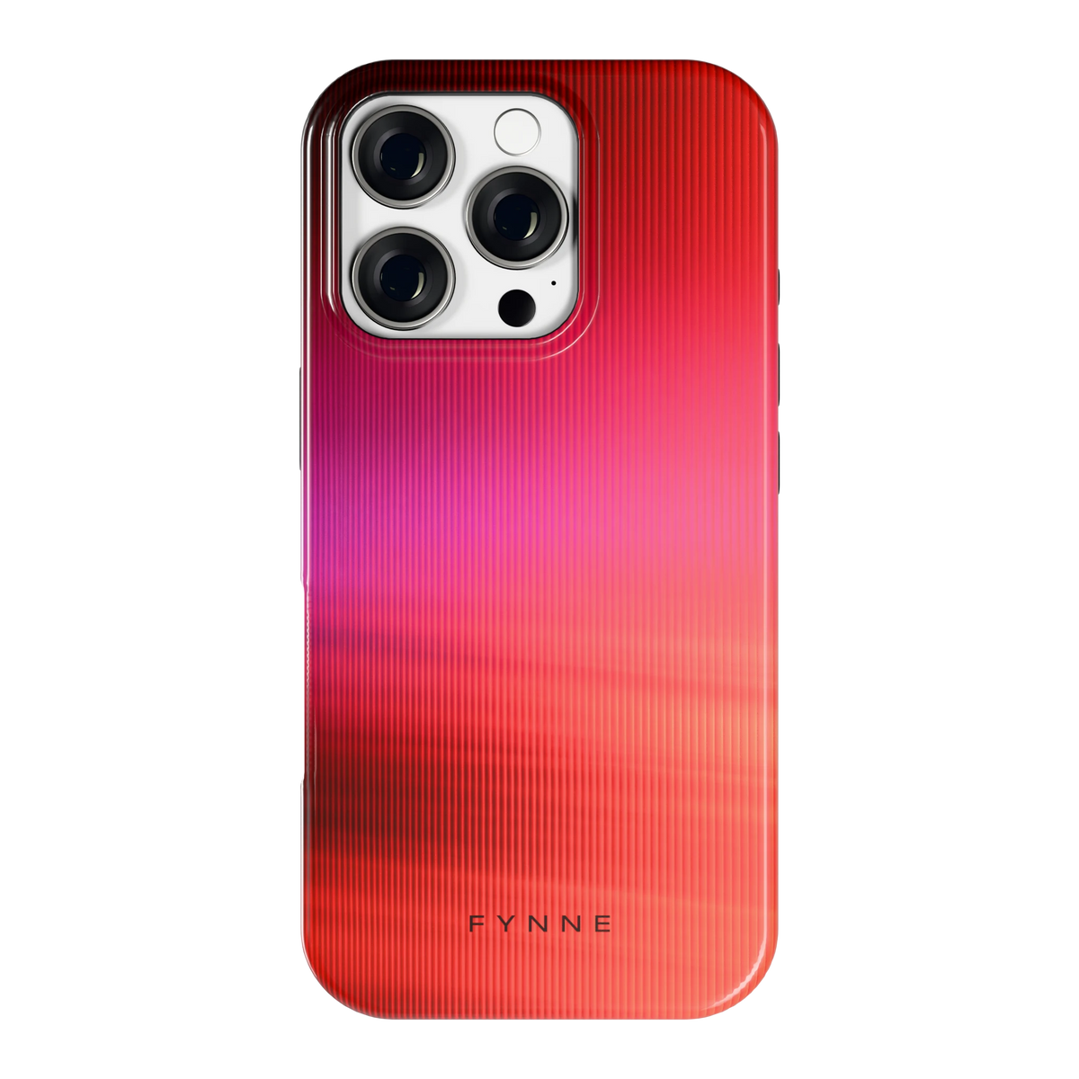 Rode Ribbelgloed hoesje voor iPhone 16 Pro, achterkant