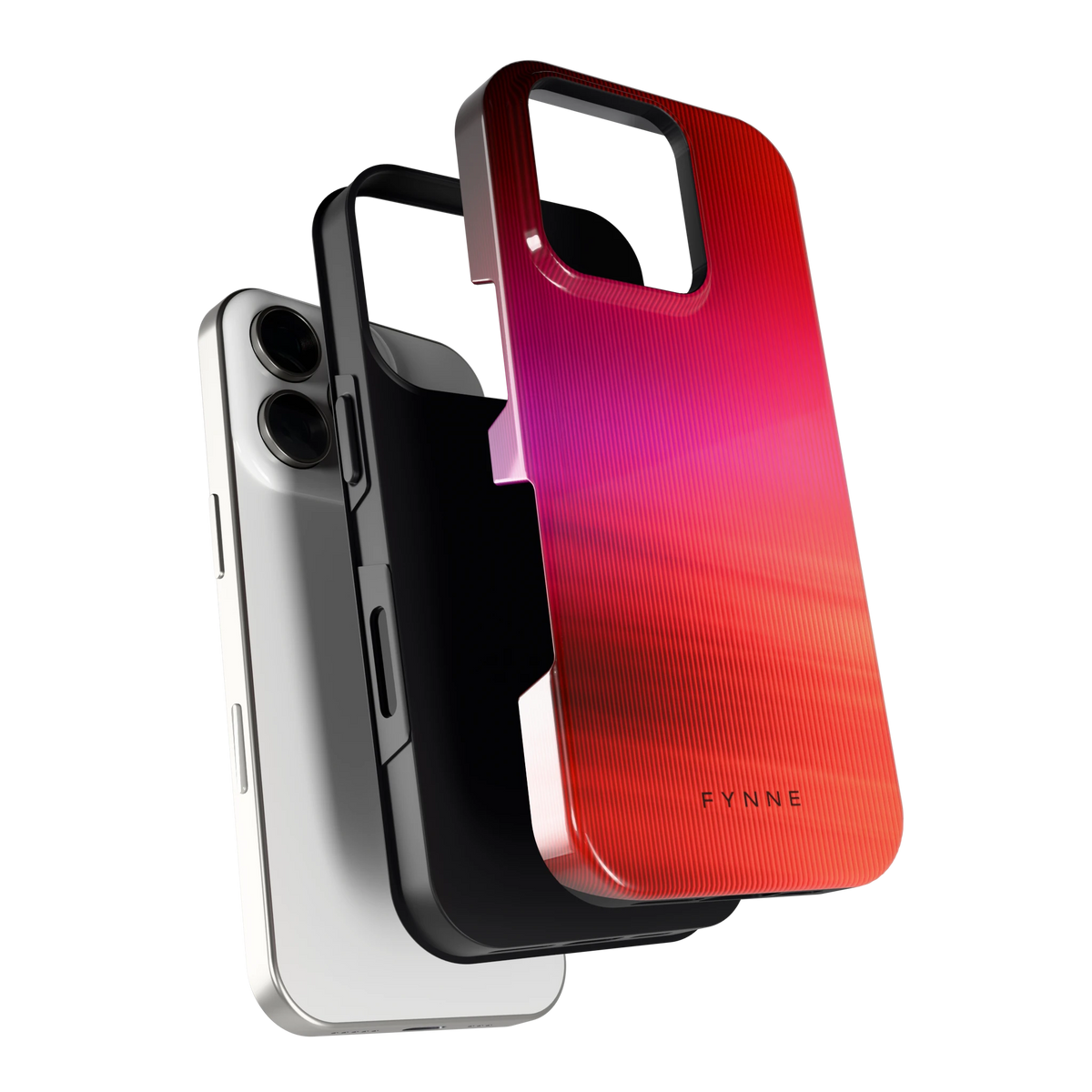 Rode Ribbelgloed hoesje voor iPhone 16 Pro, los van de telefoon