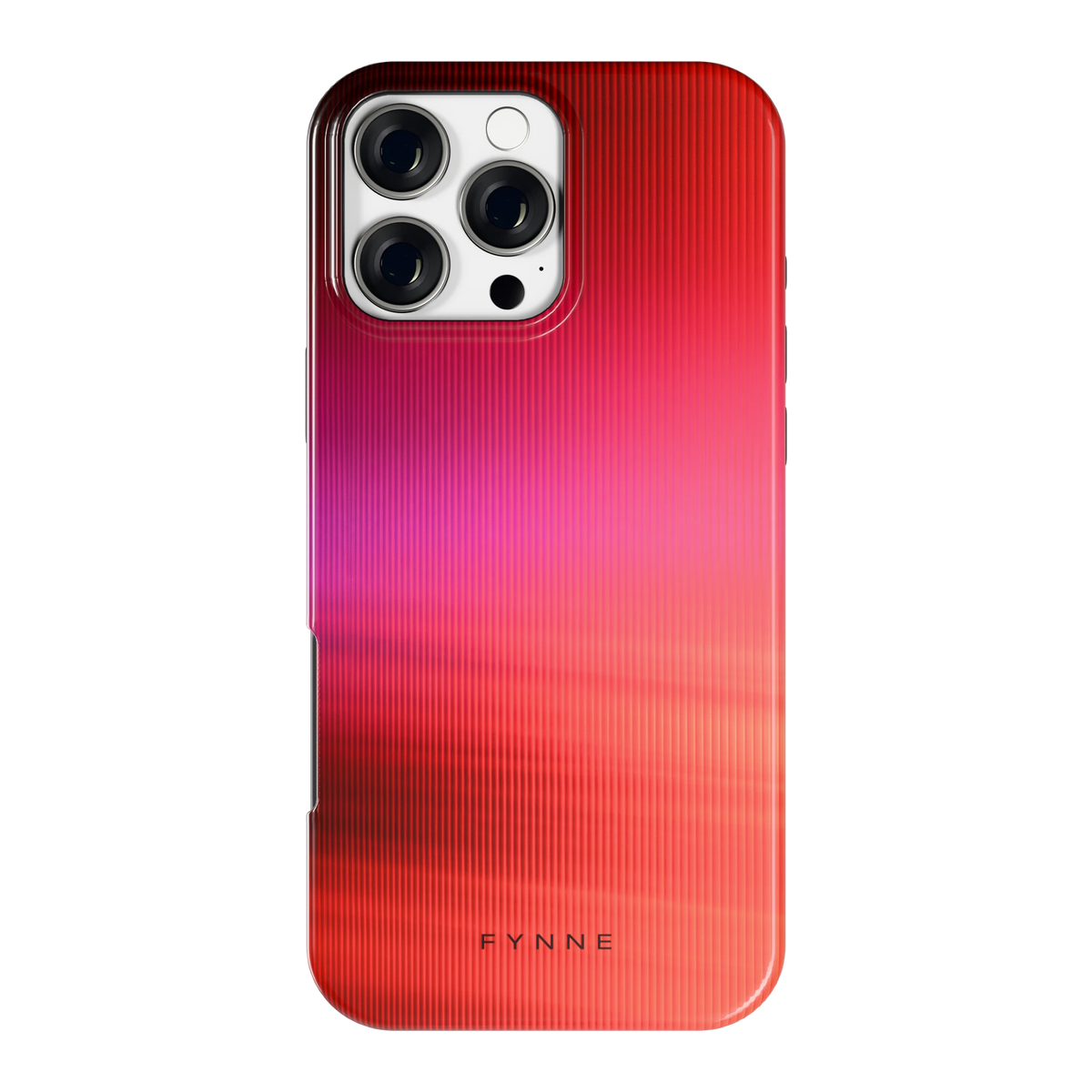 Rode Ribbelgloed hoesje voor iPhone 16 Pro Max, achterkant
